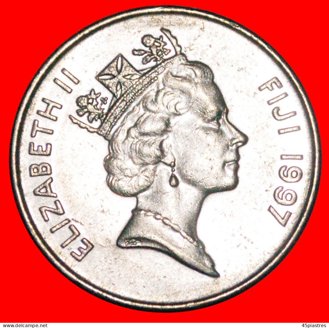 * CANADA (1990-2006): FIJI 20 CENTS 1997 MINT LUSTRE CACHALOT TOOTH! ELIZABETH II (1953-2022)·  LOW START · NO RESERVE! - Fiji