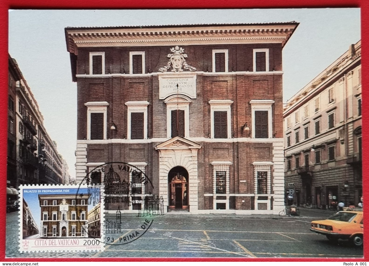 VATICANO VATIKAN VATICAN 1993 PALAZZO PROPAGANDA FIDE TESORI D'ARTE MONUMENTS BAUDENKMÄLER MAXIMUM CARD - Briefe U. Dokumente