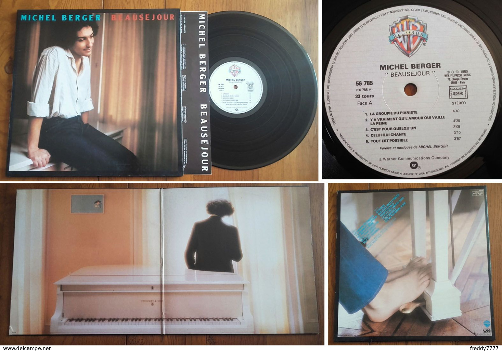 RARE French LP 33t RPM (12") MICHEL BERGER «Beauséjour» (1980) - Collector's Editions