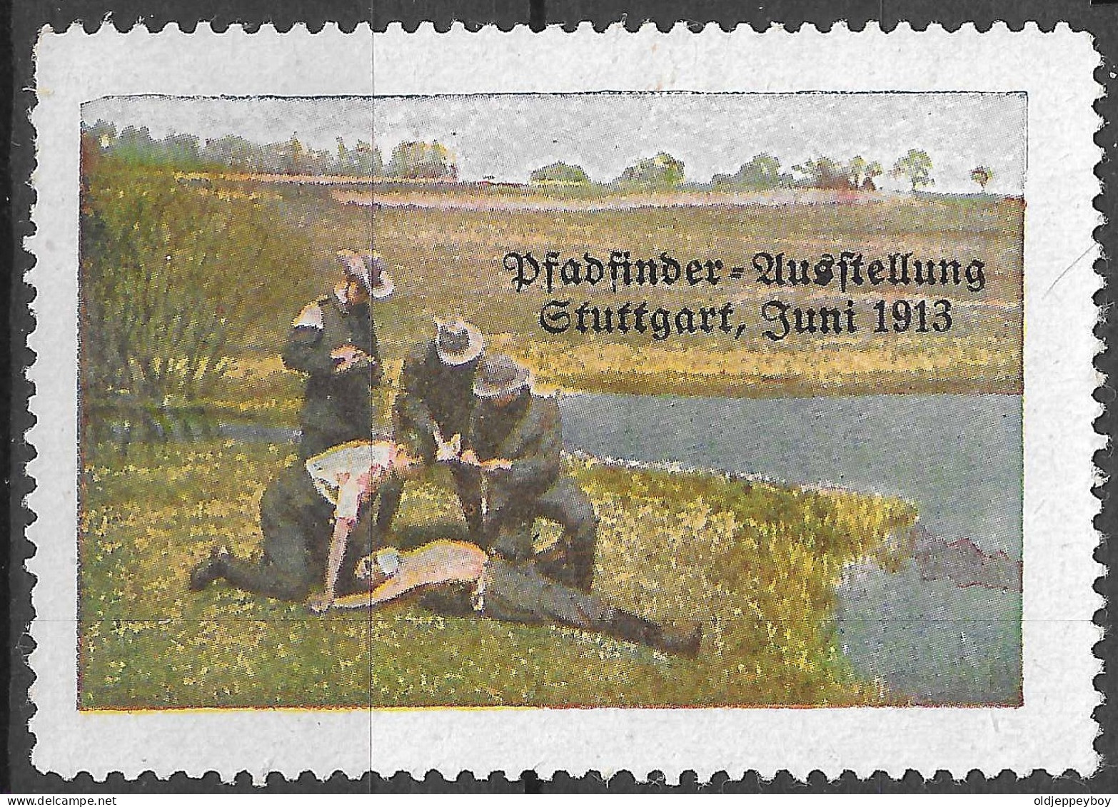 Reklamemarke  Scouting Pfadfinder  VIGNETTE SCOUTS Scout / Health First Aid Lake Stuttgart GERMANY 1913 MNH** - Nuovi