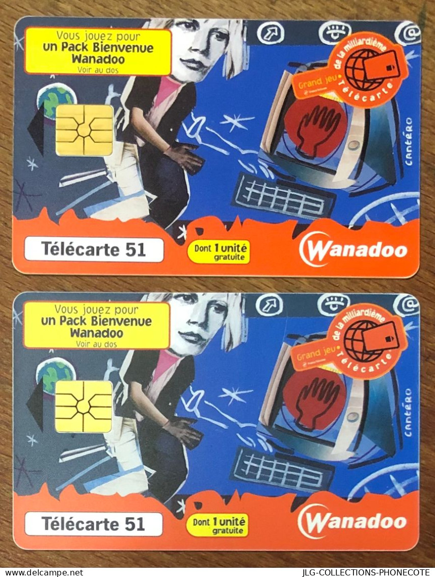 MILLIARDIÈME WANADOO TELECARTE REF PHONECOTE F1017 & 1017a TELEFONKARTE SCHEDA TARJETA PHONECARD PREPAID PREPAYÉE - 1999