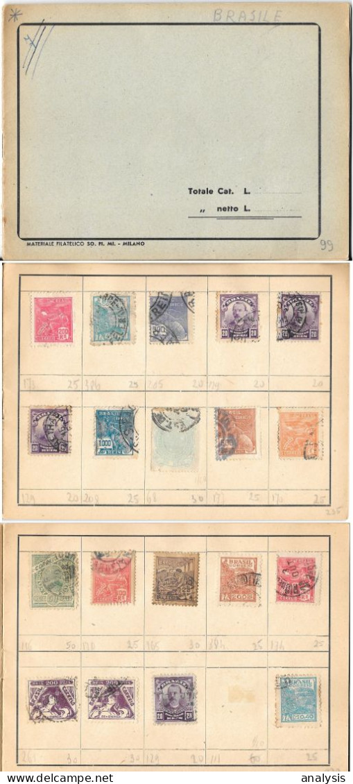 Brazil 96 Stamps 1900s-40s Used In Collector Booklet - Collections, Lots & Series