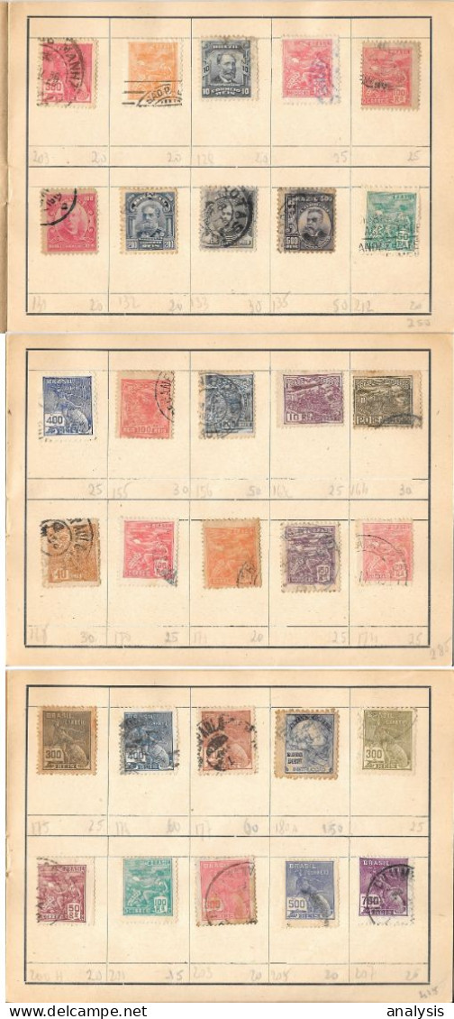 Brazil 96 Stamps 1900s-40s Used In Collector Booklet - Colecciones & Series