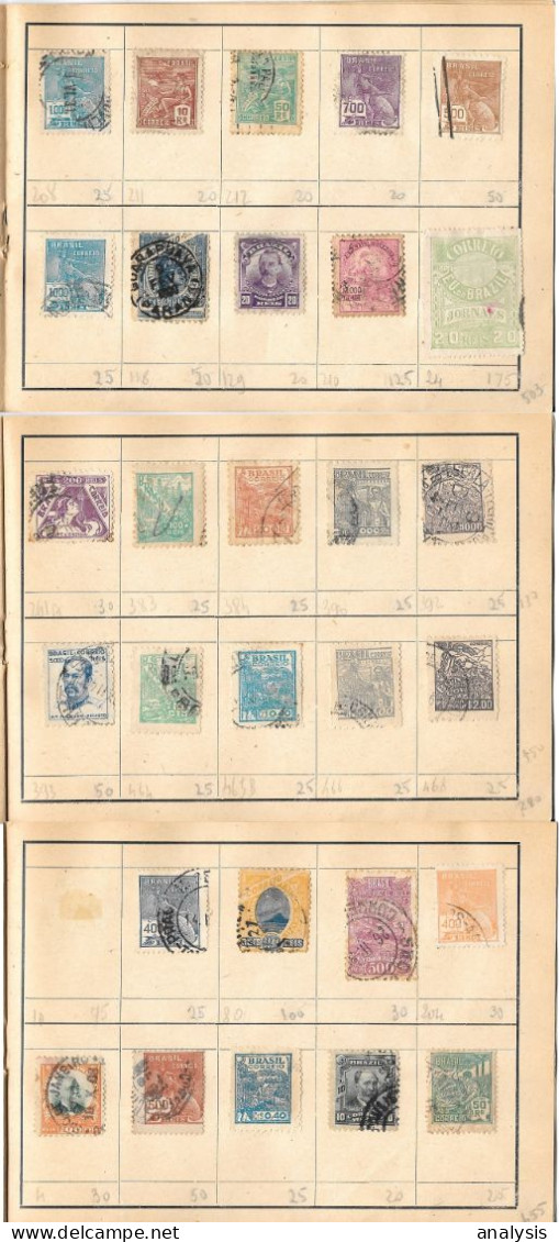 Brazil 96 Stamps 1900s-40s Used In Collector Booklet - Lots & Serien