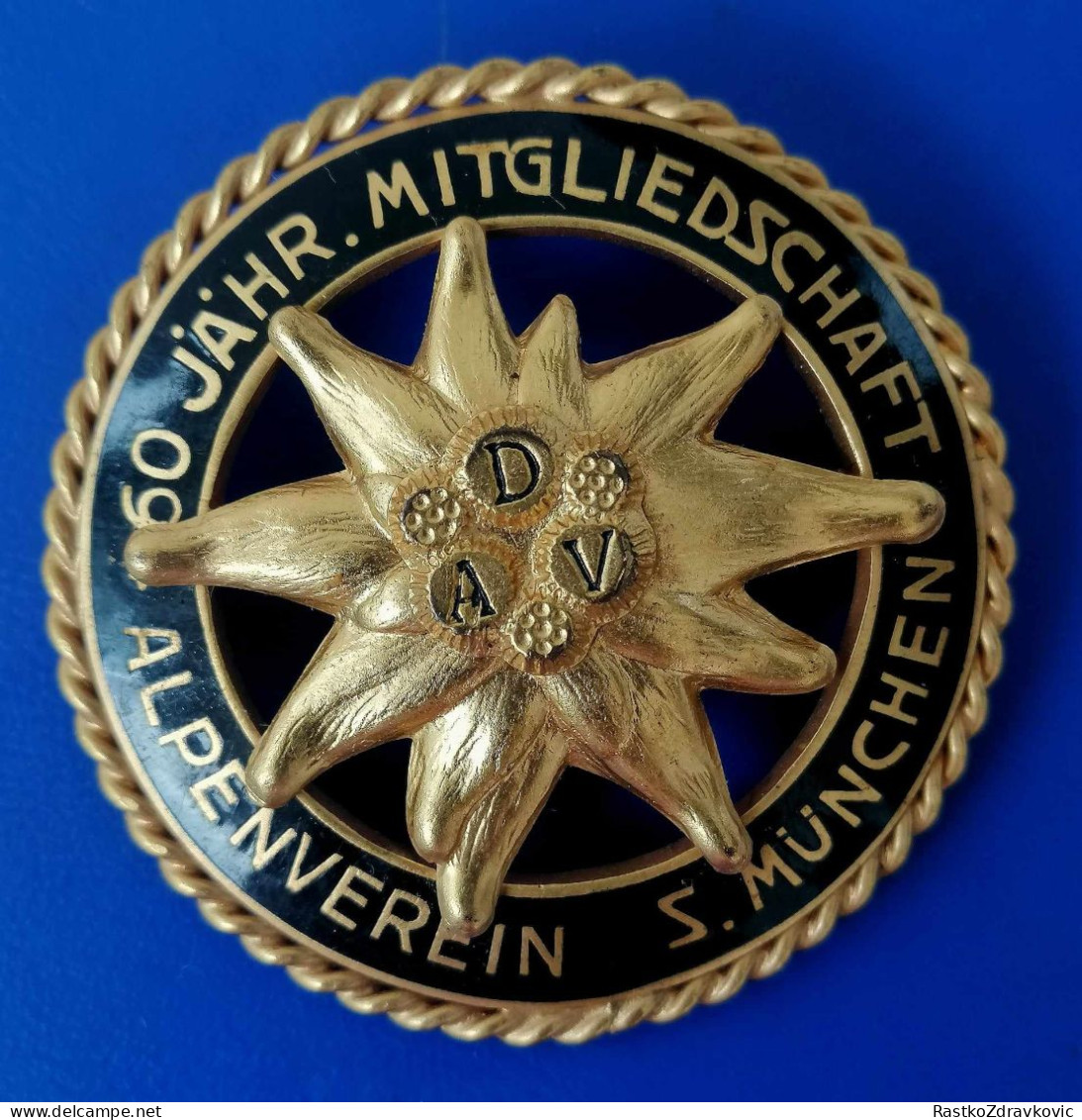 ALPENNVEREIN+DEUTCHLAND 60 Jahr Mitgliedschaft S. Munchen Alpennverein Badge+1961+NAME GRAVUR - Alpinism, Mountaineering