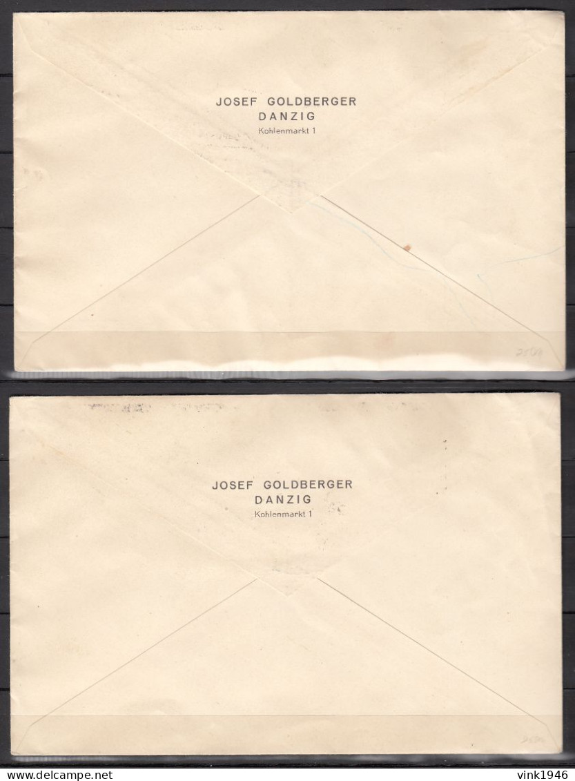 Danzig 1937,2xblock,Mi B1 Und B2 Auf R Brief Nach Danzig 8.6.37(D3577) - Lettres & Documents