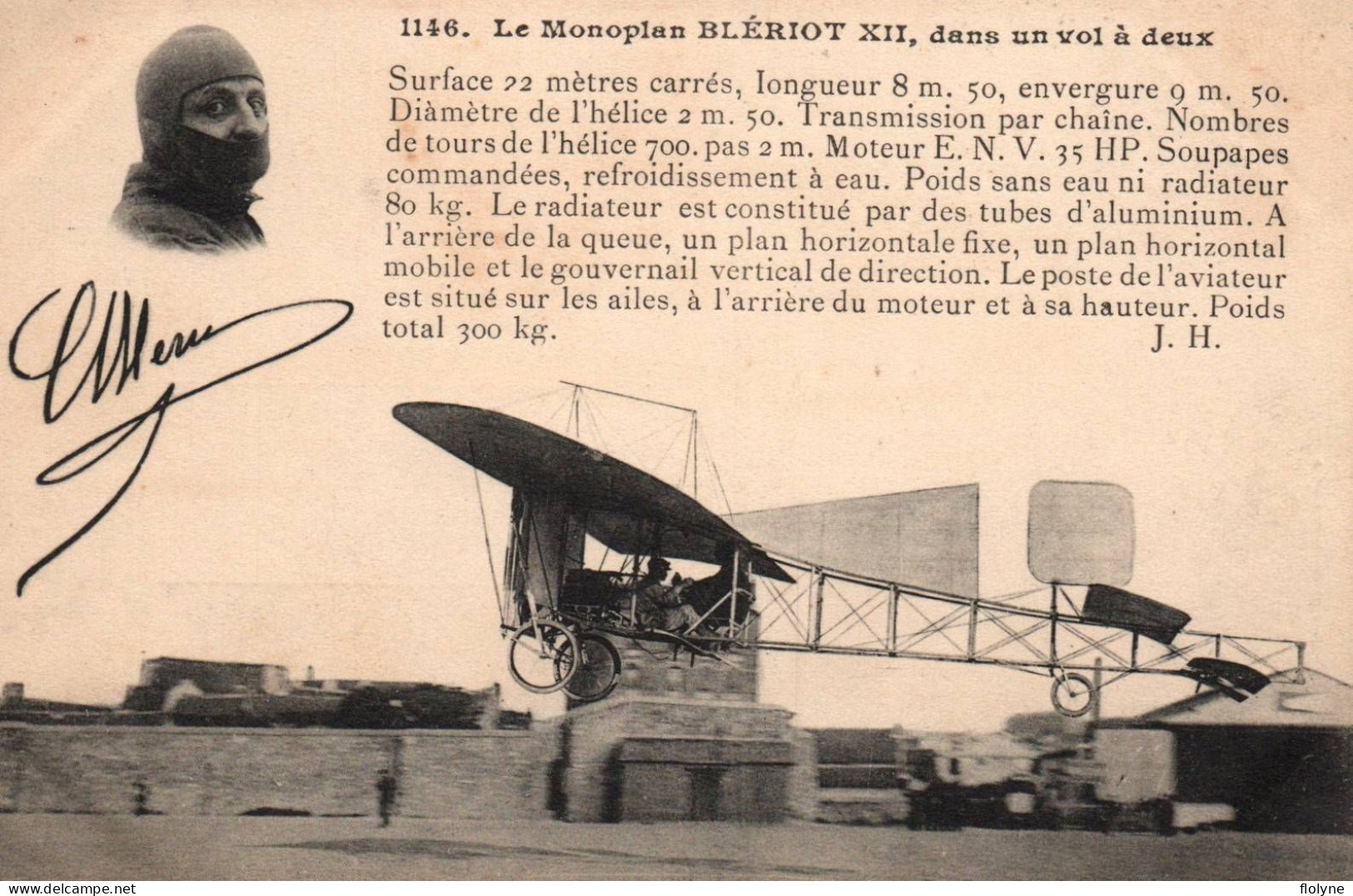 Aviation - Avion Le Monoplan BLERIOT XII , Dans Un Vol à Deux - Aviateur - ....-1914: Vorläufer