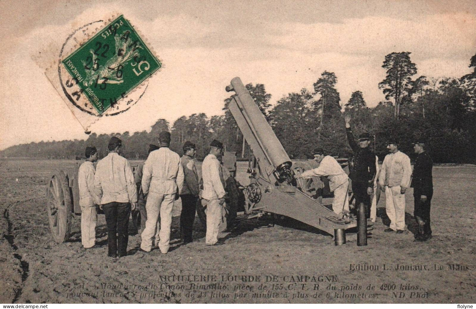 Militaria - Artillerie Lourde De Campagne - Canon Rimailho , Pièce De 155 - Armement - Maniobras