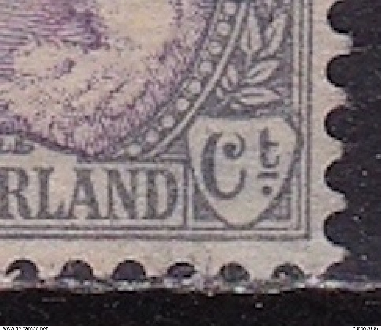 1899-1921 Koningin Wilhelmina 50 Cent Grijs / Violet  Plaatfout Gebroken C  NVPH 75 P (leidraad Fout 4) - Errors & Oddities