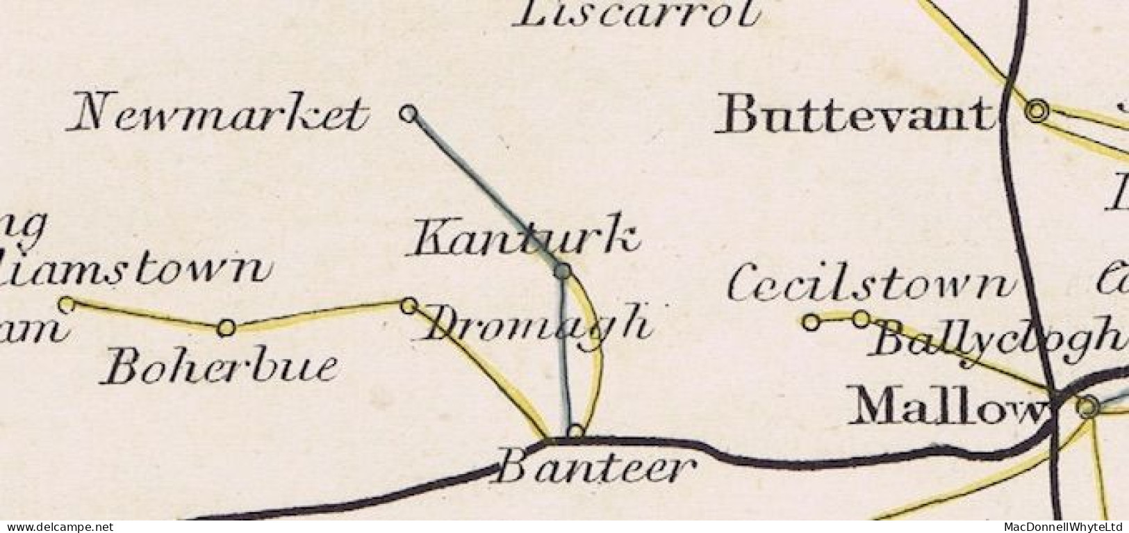 Ireland Cork 1839 Letter Dublin To Aldworth In Newmarket House With Italic "Kanturk/Penny Post" - Vorphilatelie