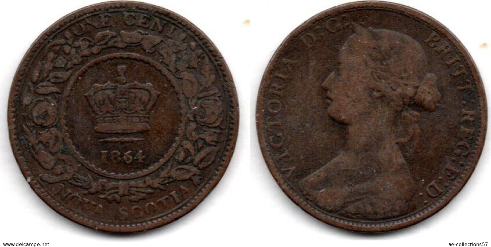 MA 23369 / Nova Scotia 1 Cent 1864 TB - Canada