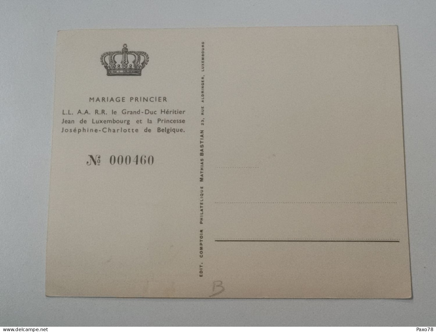 Luxembourg, Mariage Princier 1953 - Commemoration Cards