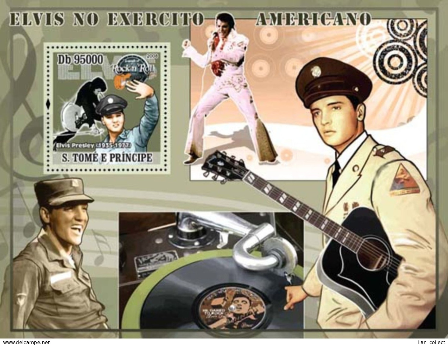 S. TOME & PRINCIPE 2008 - Elvis Presley Joins Army - Mi. 3401/BL647 - Stamps  MNH** RR2 - Elvis Presley