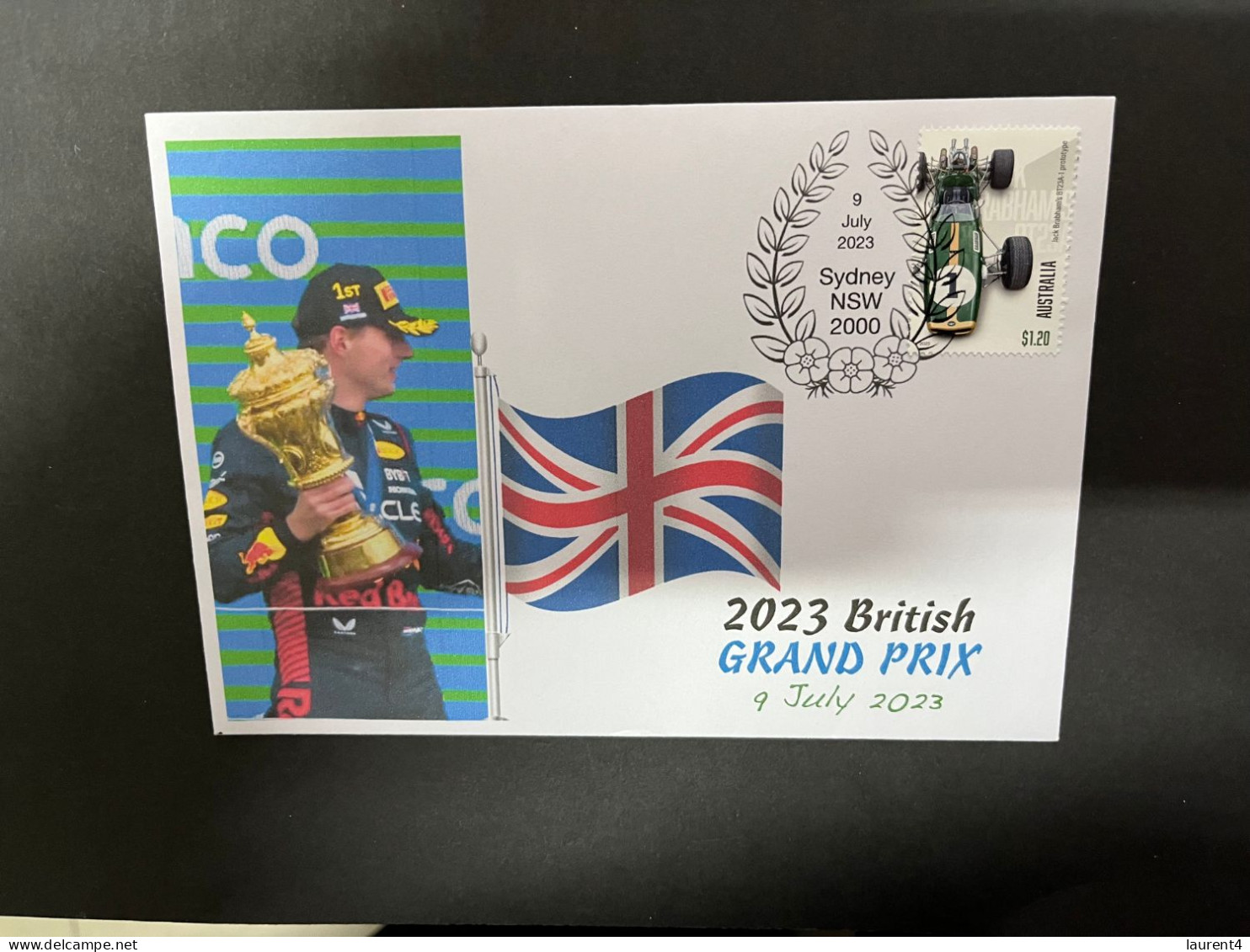 11-7-2023 (1 S 52) Formula One - 2023 British Grand Prix - Winner Max Verstappen (9 July 2023) OZ Formula 1 Stamp - Autres & Non Classés