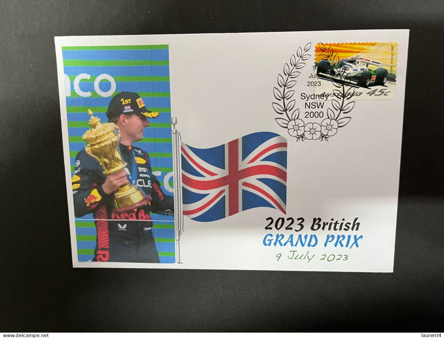 11-7-2023 (1 S 52) Formula One - 2023 British Grand Prix - Winner Max Verstappen (9 July 2023) OZ Formula 1 Stamp - Autres & Non Classés