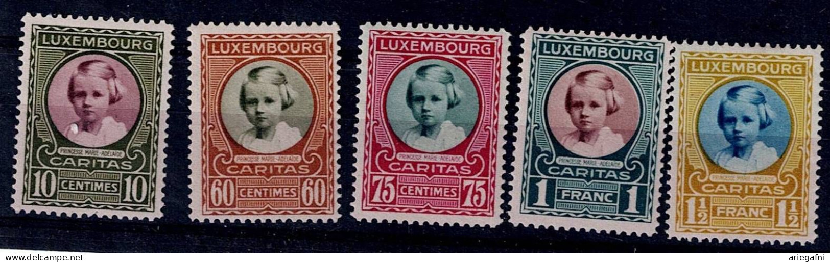 LUXEMBOURG 1928 CHILD HELP MI No 208-12 MNH VF!! - 1926-39 Charlotte De Profil à Droite