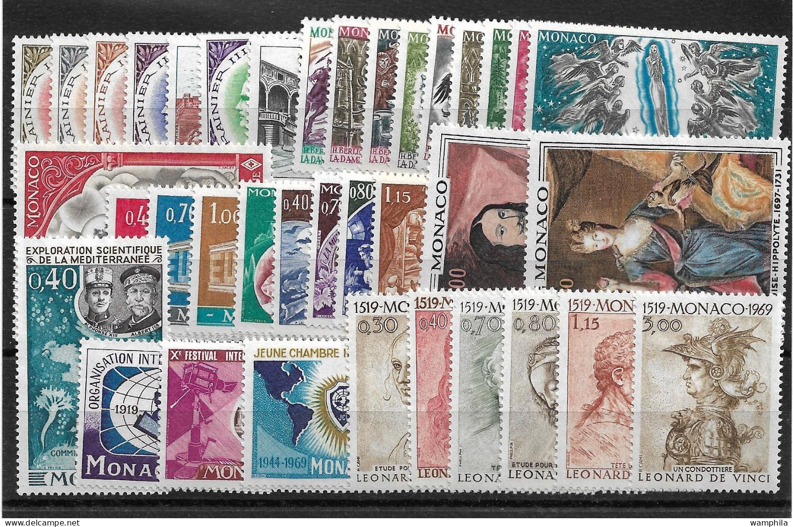 Monaco Année Complète 1969, 37 Timbres**/ Neufs Sans Charnière. Cote 50€. - Full Years