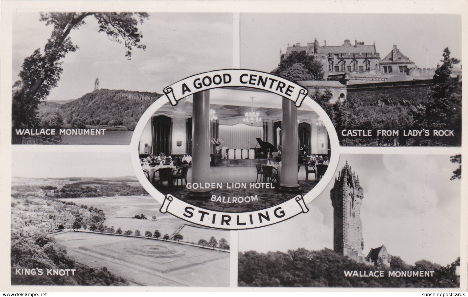 Scotland Stirling Multi View King's Knott Wallace Monument Castle & More Real Photo - Stirlingshire