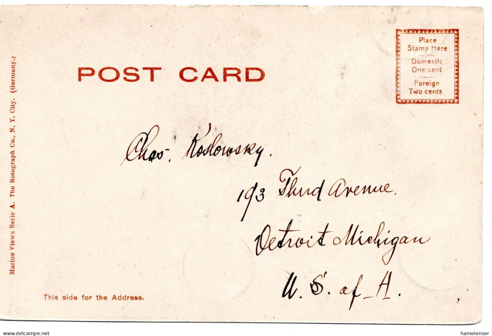 68064 - Canada - 1905 - 1¢ KEVII MiF A AnsKte WIN... -> DETROIT MICH (USA) - Storia Postale