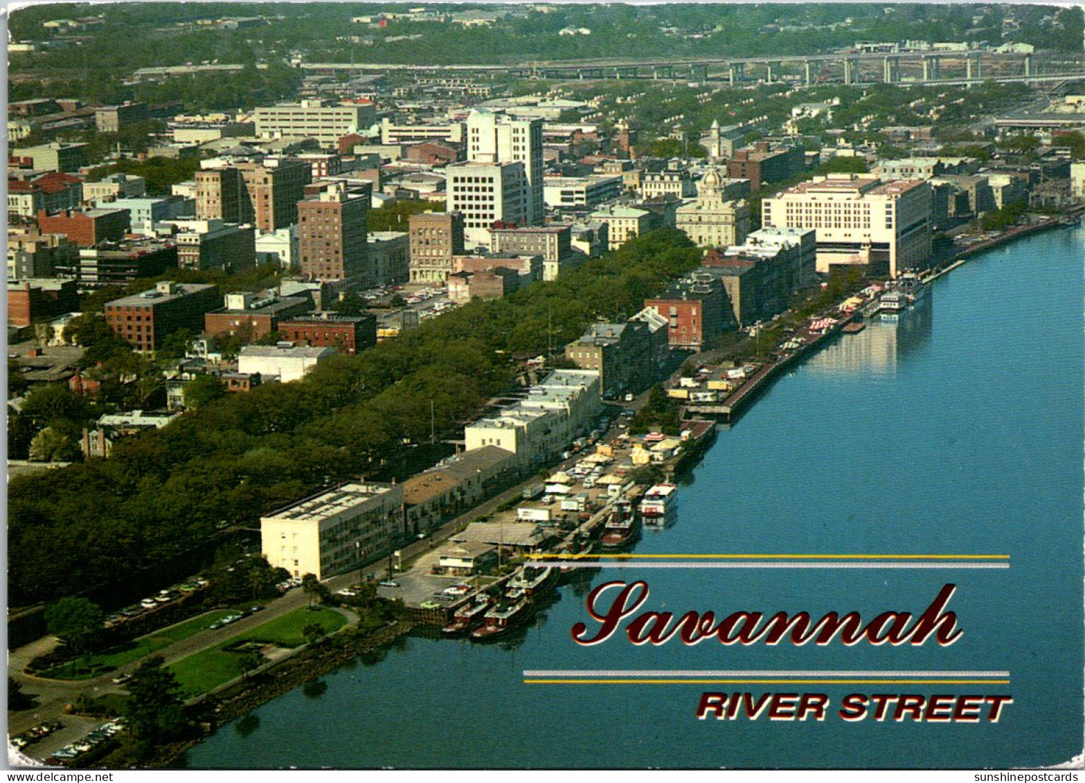 Georgia Savannah River Street Aerial View - Savannah