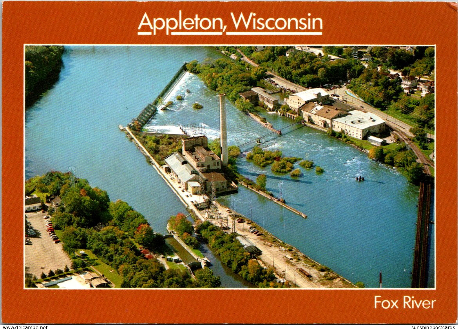 Wisconsin Appleton Aerial View Dam On The Fox River - Appleton