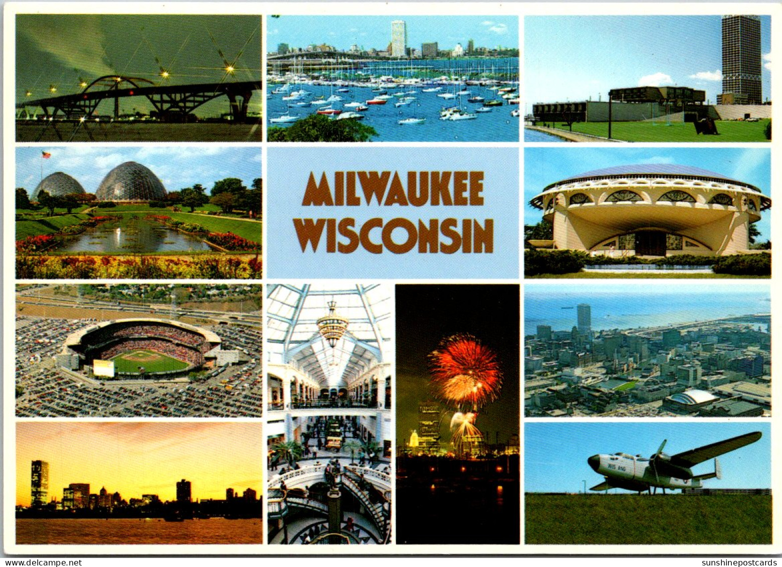 Wisconsin Milwaukee Multi View Showing The Skyline Art Center Stadium And More - Milwaukee