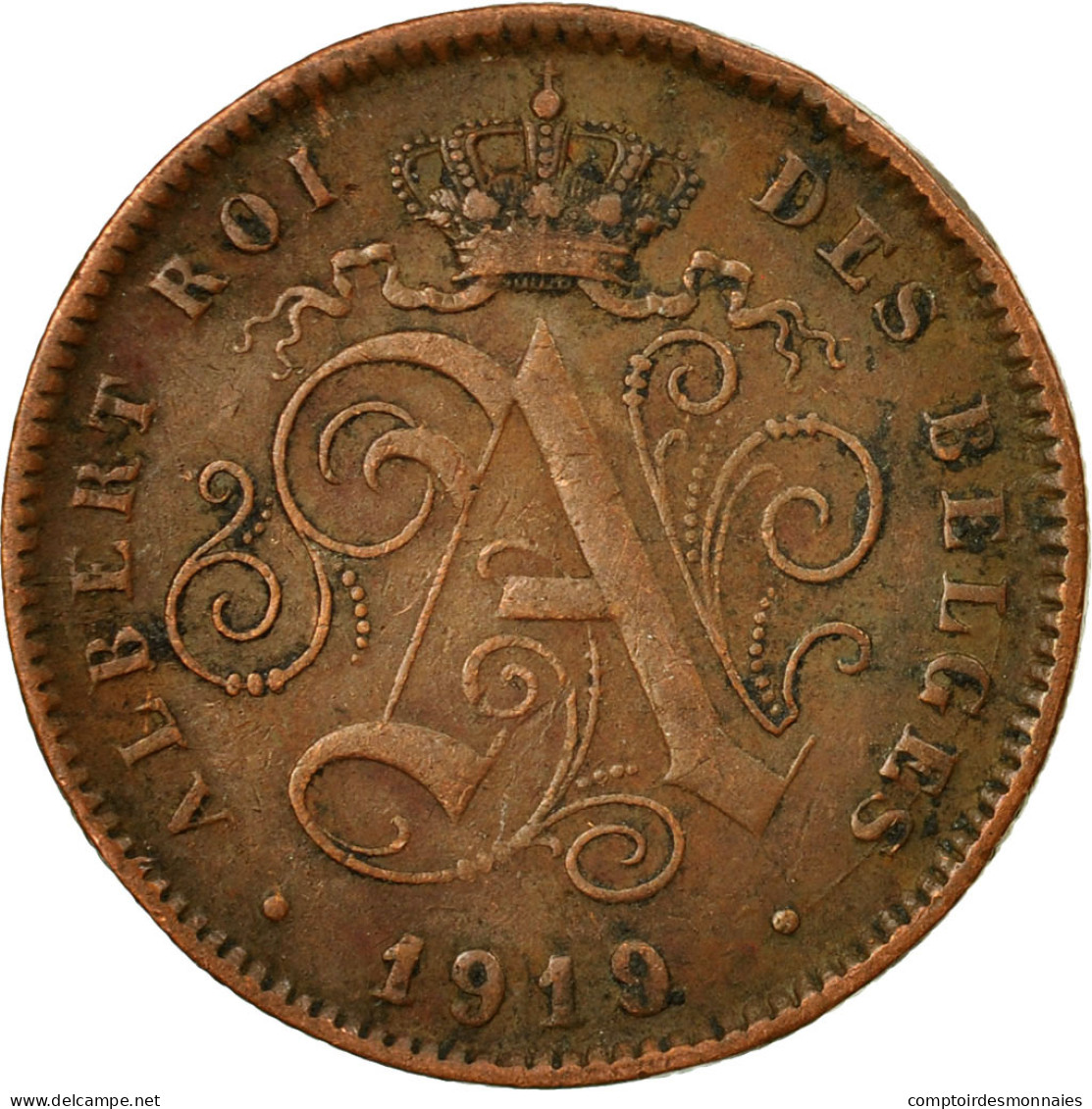 Monnaie, Belgique, Albert I, 2 Centimes, 1919, TTB, Cuivre, KM:64 - 2 Cents
