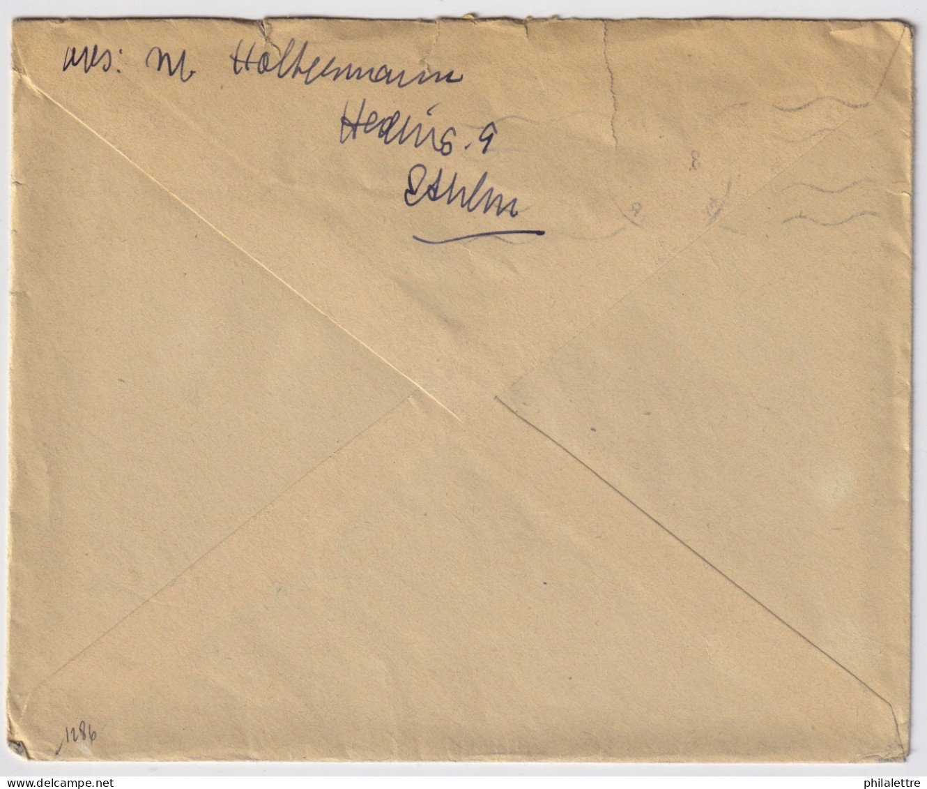 SUÈDE / SWEDEN - 1947 2xFacit F370B On Cover From Stockholm To Copenhagen, Denmark - Lettres & Documents
