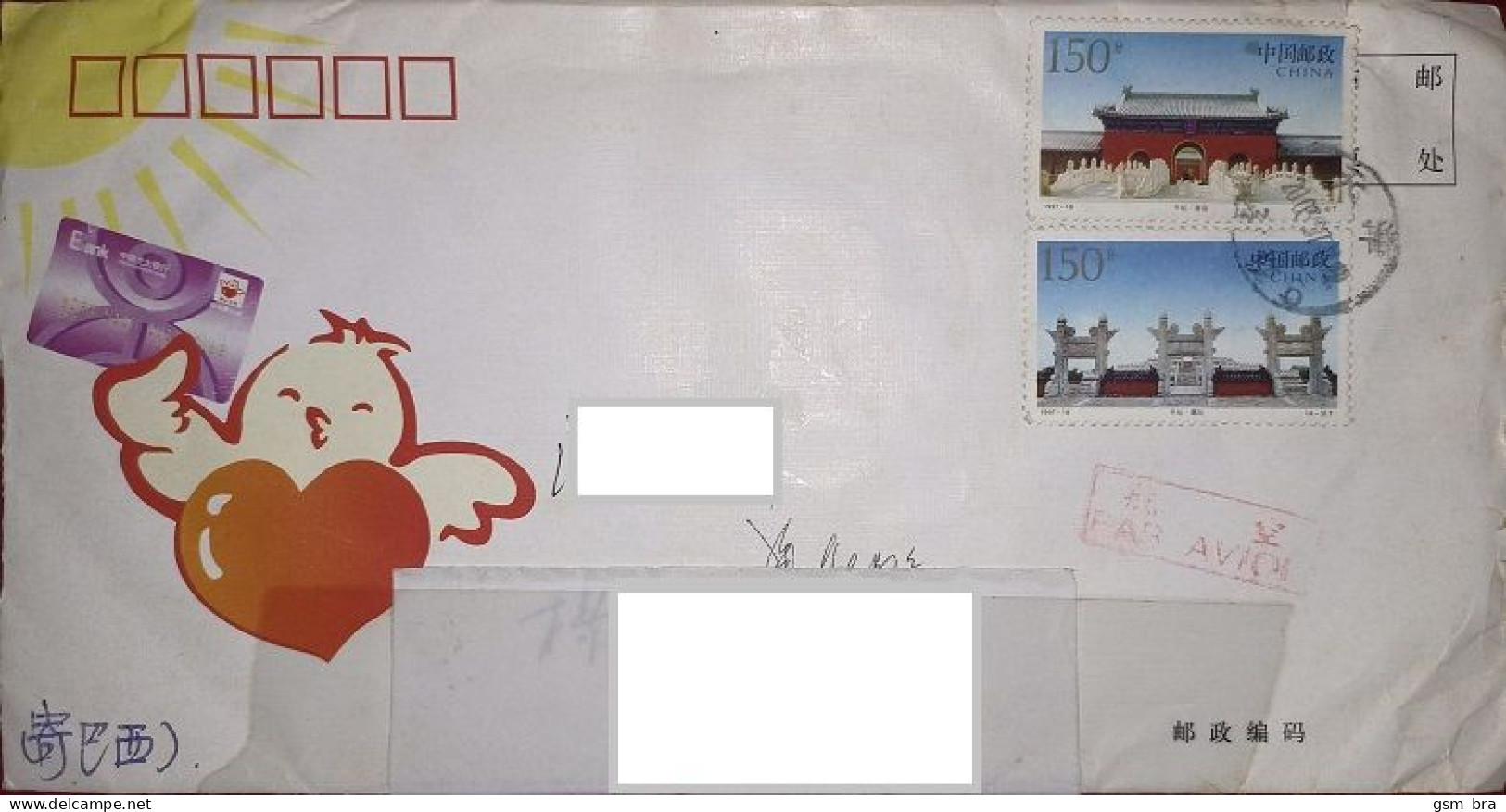 China (PR) 2000: Letter To Brazil - Chinese Architecture, Landscape, Museums. - Lettres & Documents