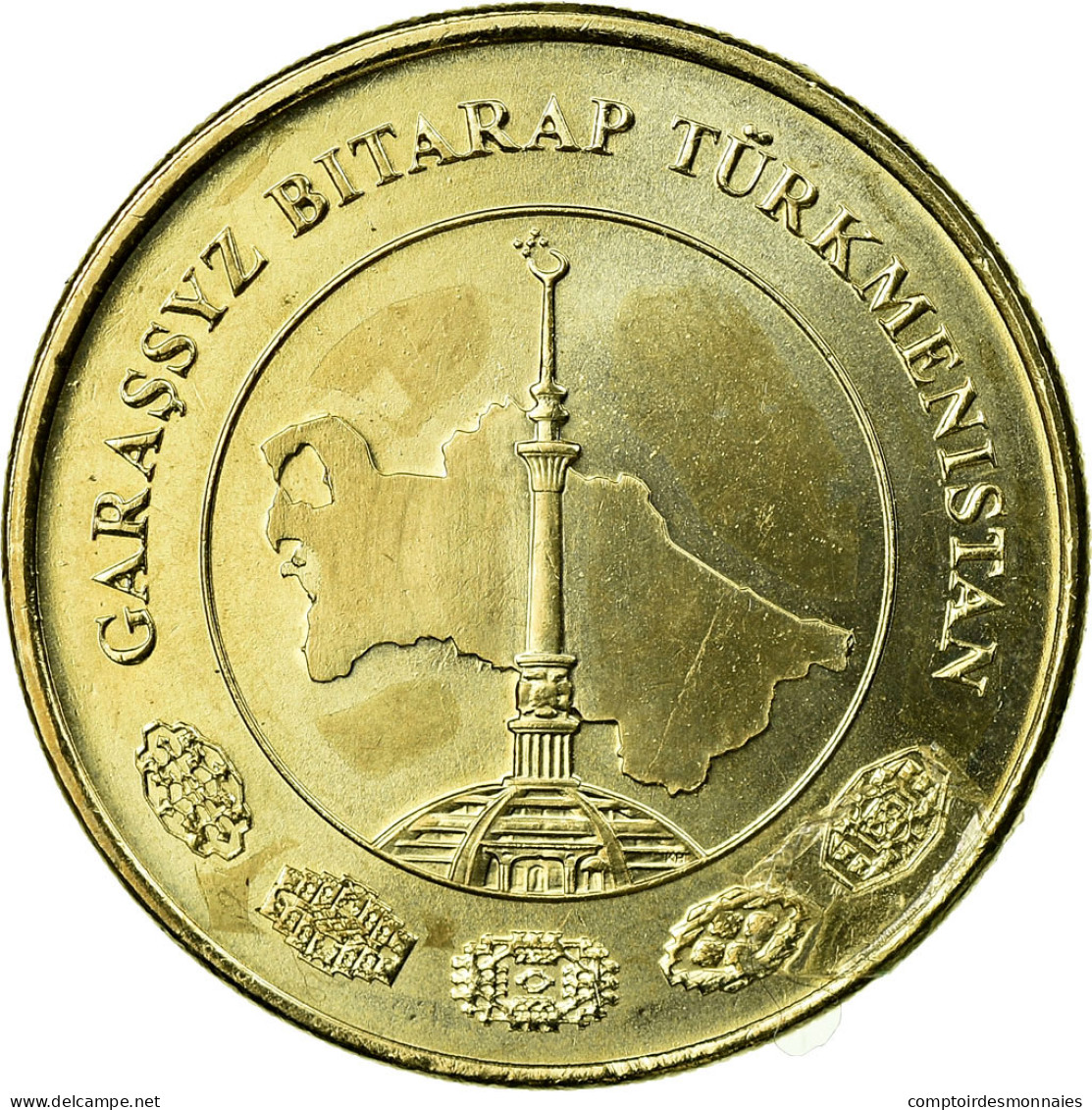 Monnaie, Turkmanistan, 50 Tenge, 2009, SUP, Laiton, KM:100 - Turkmenistan