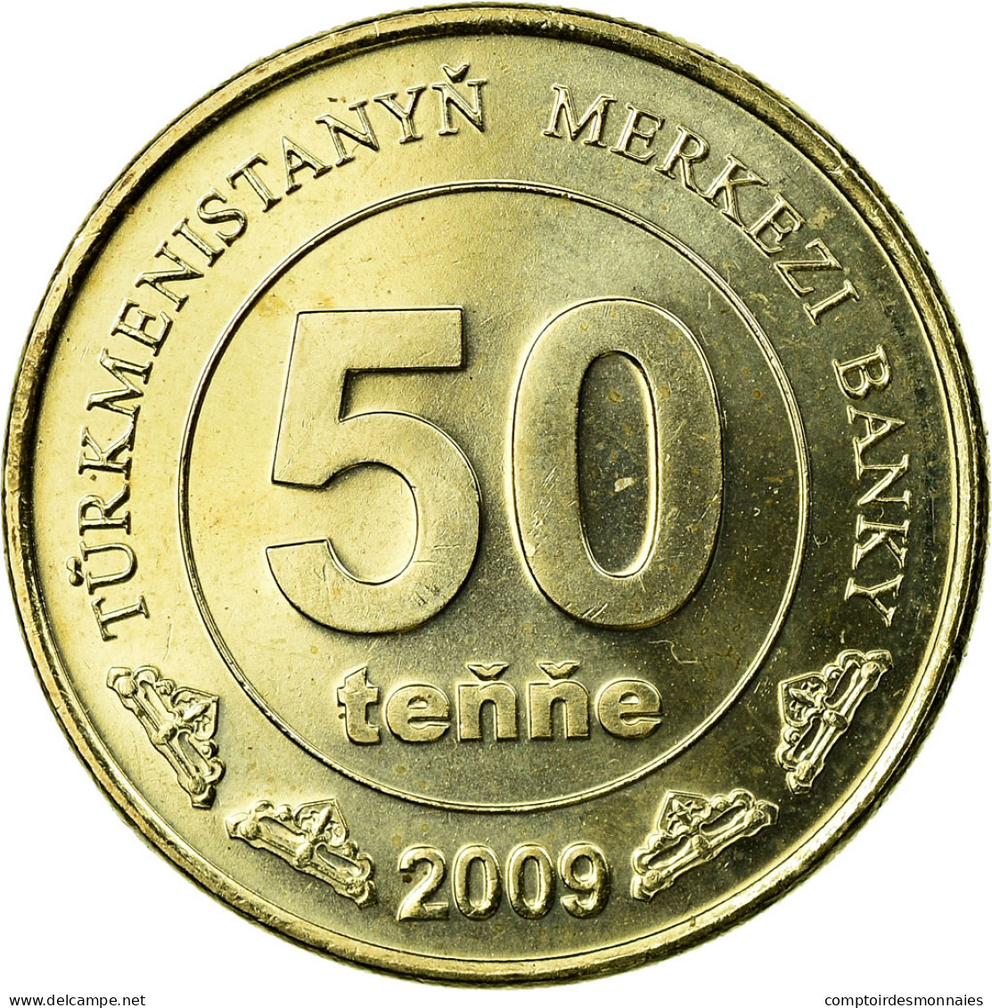 Monnaie, Turkmanistan, 50 Tenge, 2009, SUP, Laiton, KM:100 - Turkmenistán