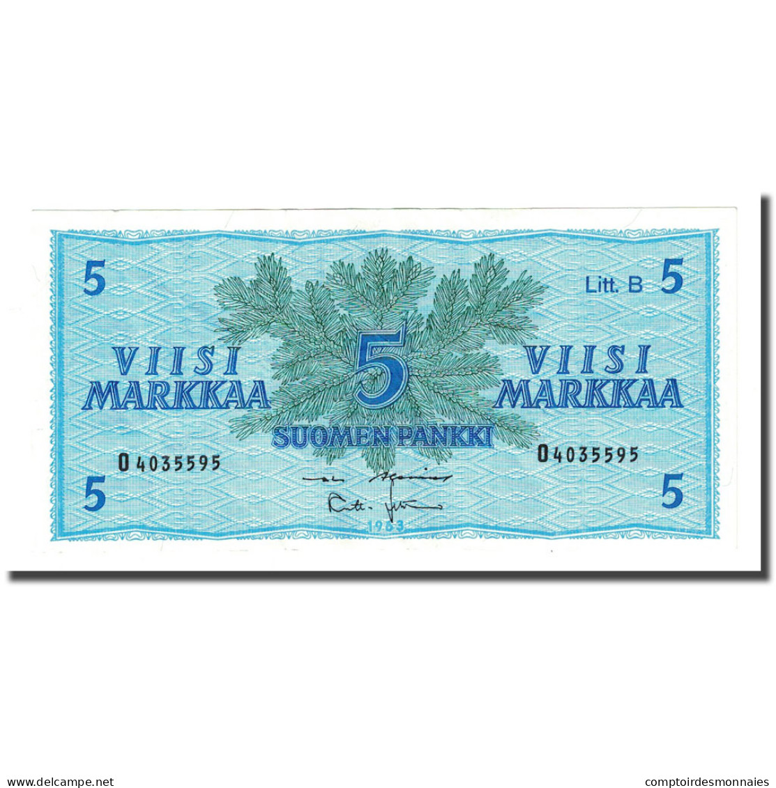 Billet, Finlande, 5 Markkaa, 1963, KM:106Aa, TTB - Finlande