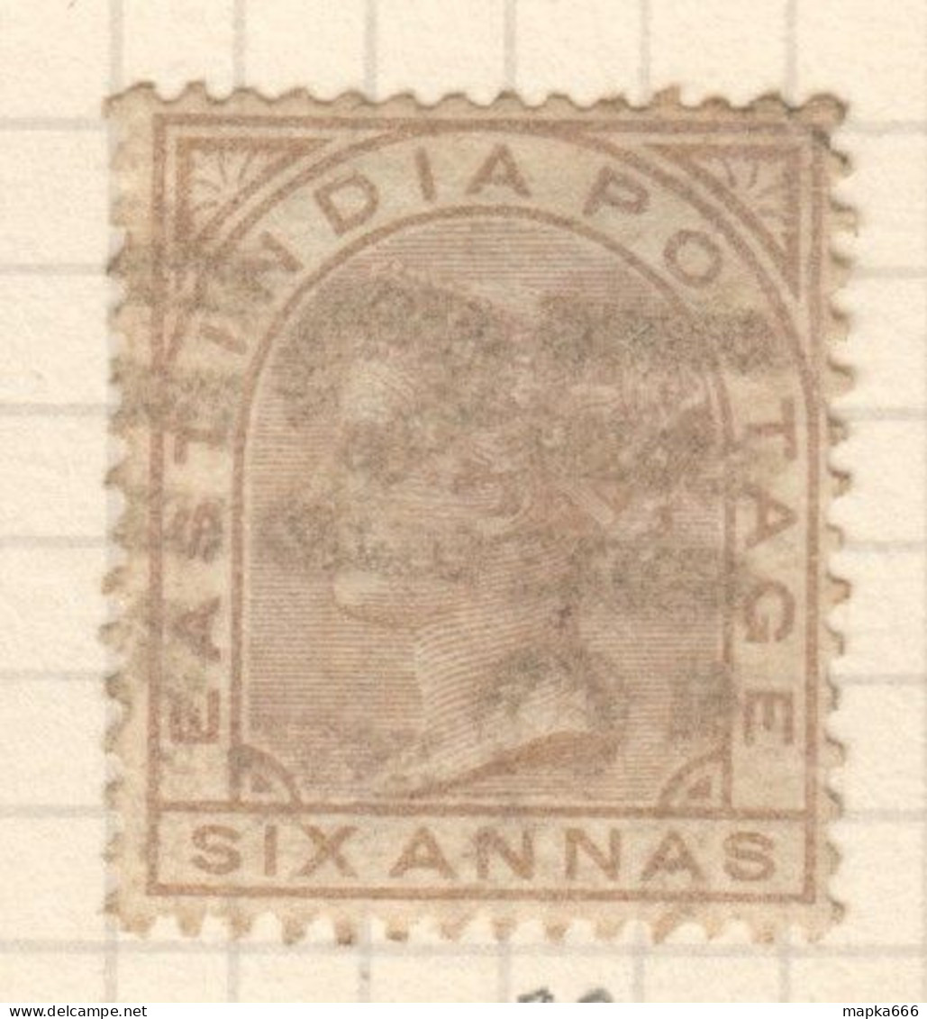 022 1876 Britain East India Company Six Annas Gibbons #80 1St Used - 1858-79 Compagnie Des Indes & Gouvernement De La Reine