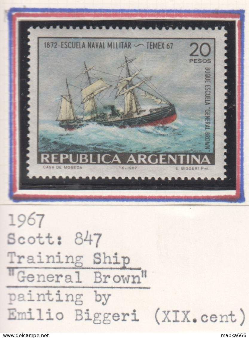 Arg050 1967 Argentina Transport Ships Training General Brown 1St Michel #978 Mnh - Nuevos