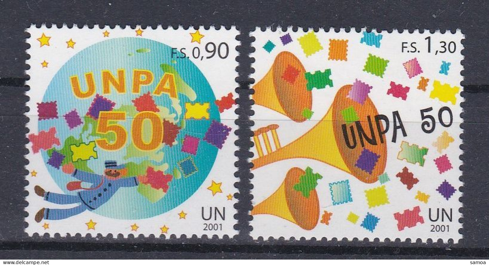 NU Genève 2001 439-40 ** Postes UNPA Facteur Trompettes - Unused Stamps