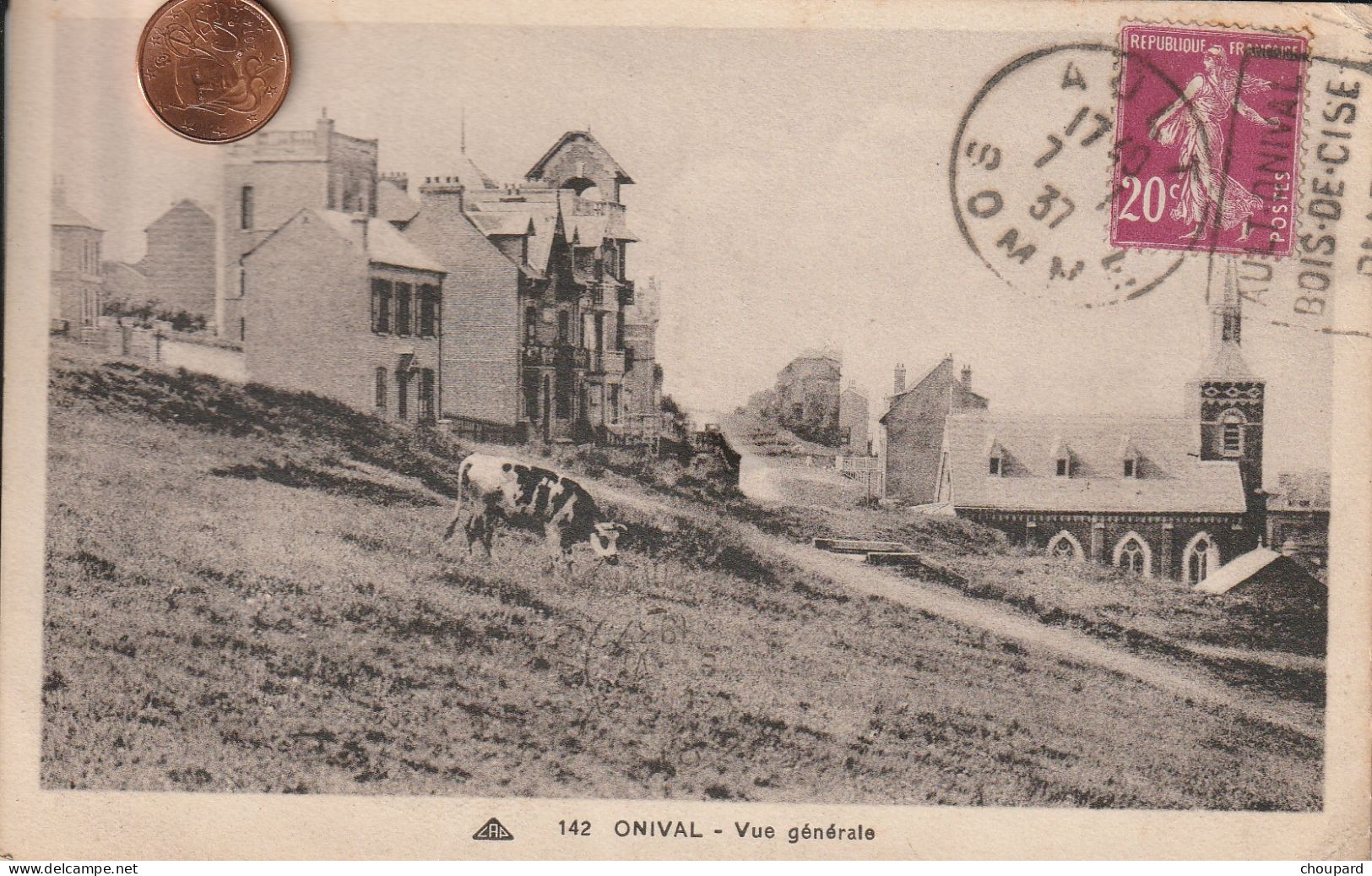 80 - Carte Postale Ancienne  De   ONIVAL    Vue Générale - Onival