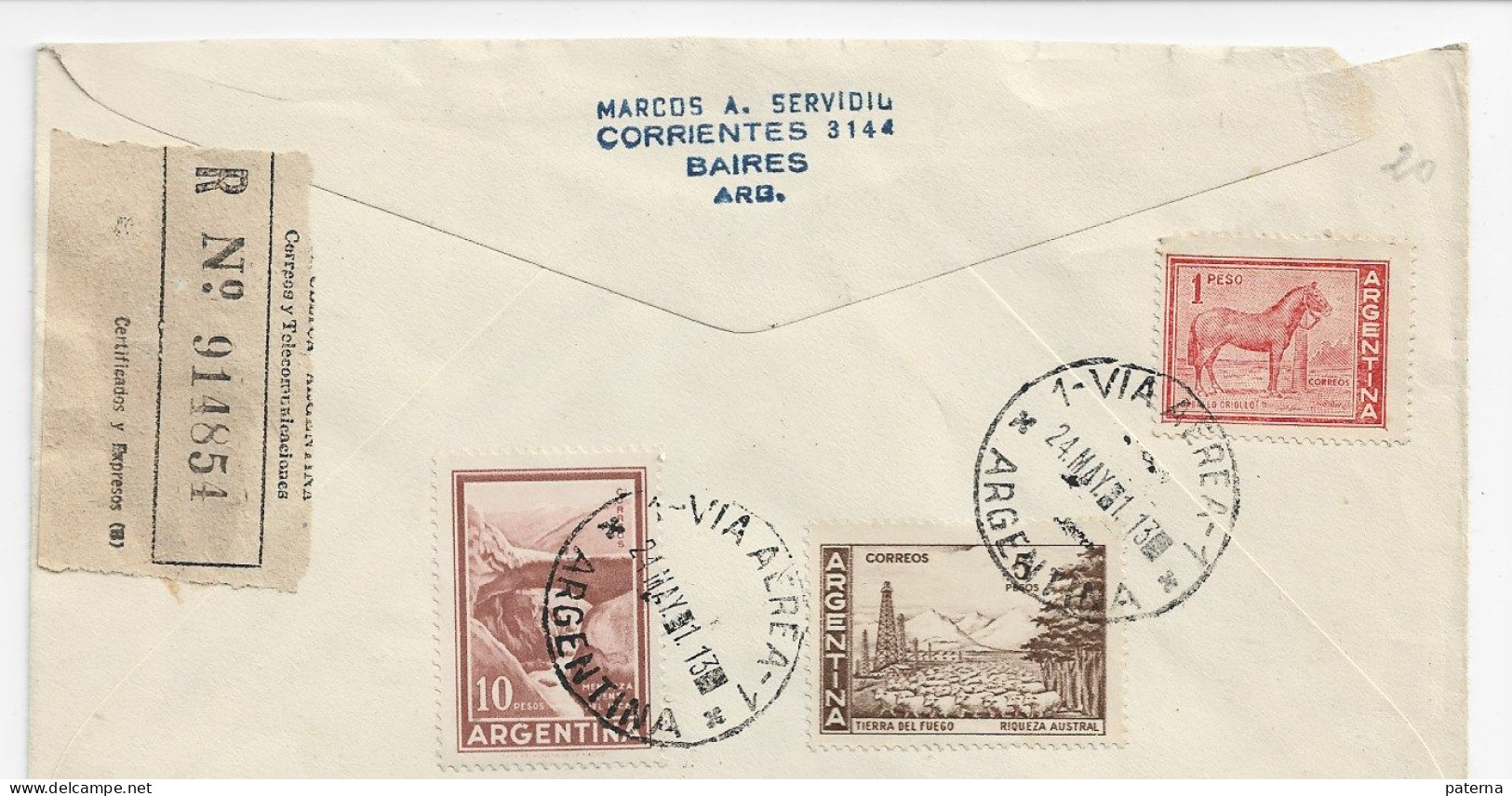 3788  Carta   Aérea, Certificada Buenos Aires 1961, Gral Jose De San Martín . - Storia Postale