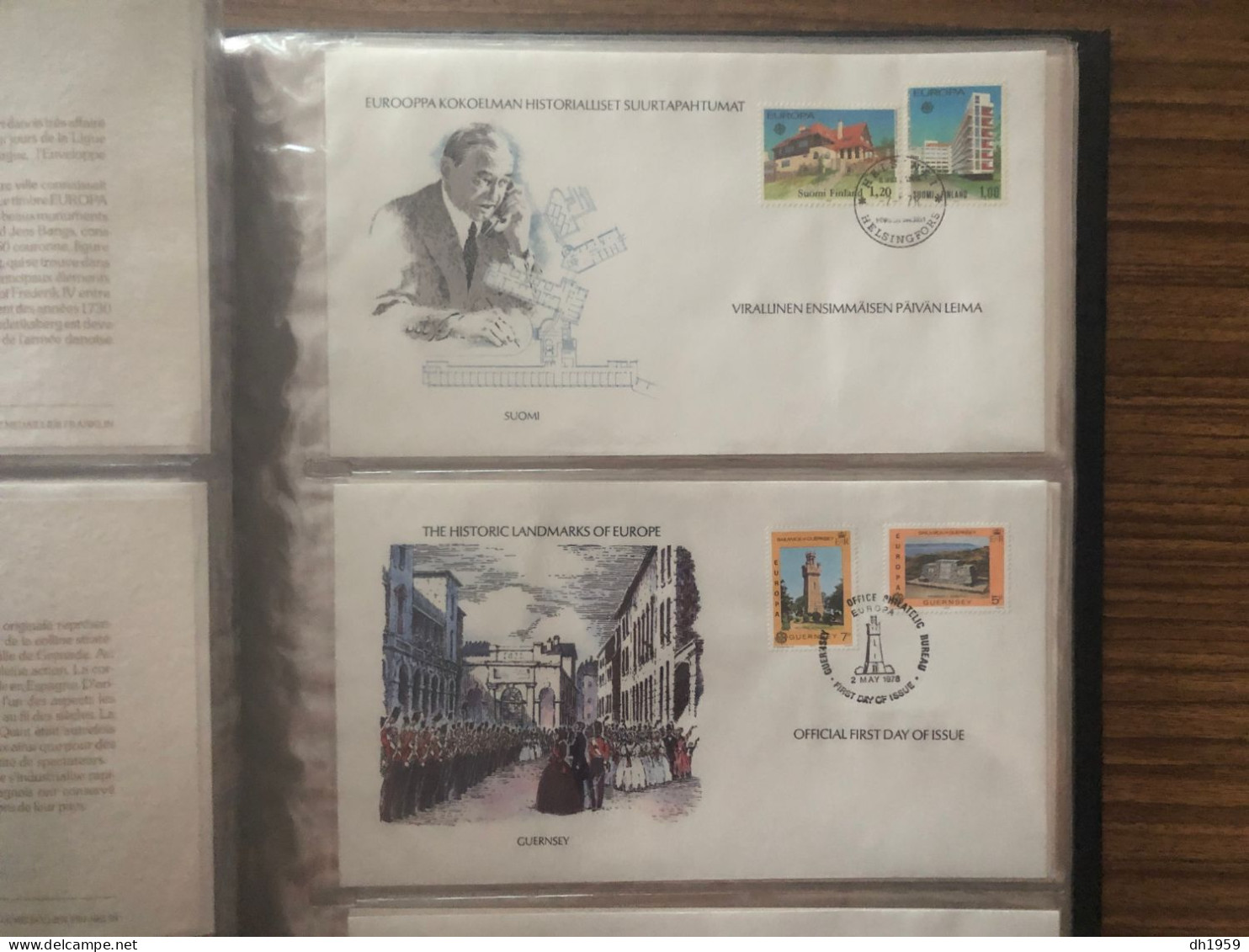 HISTORIC LANDMARKS OF EUROPE MONUMENTS ET SITES HISTORIQUES EUROPA COLLECTION EUROPEAN  env. 29 FDC CEPT DOCUMENTS 1978