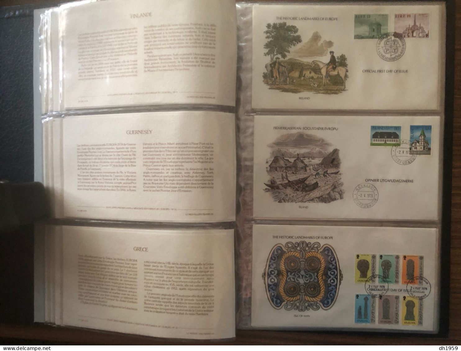 HISTORIC LANDMARKS OF EUROPE MONUMENTS ET SITES HISTORIQUES EUROPA COLLECTION EUROPEAN  env. 29 FDC CEPT DOCUMENTS 1978