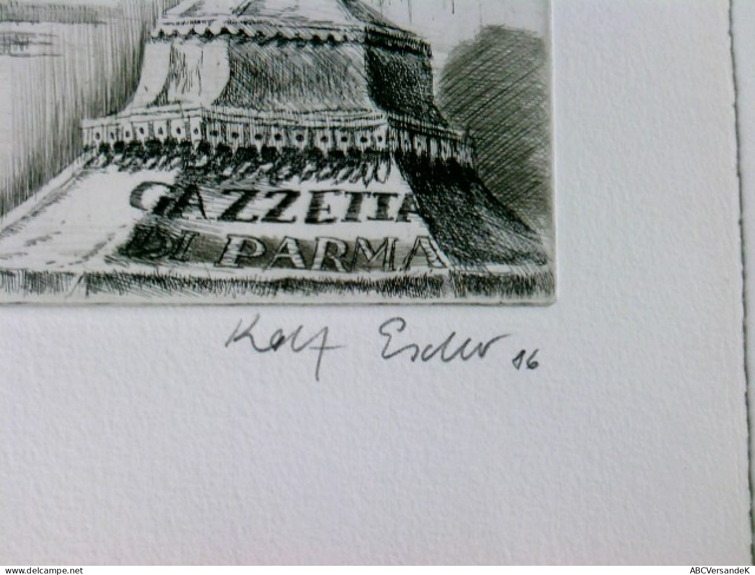 Originale Lithographie: Gazetta Di Parma ? Hier Die Nummer 4 Von 75 Exemplaren - Rare