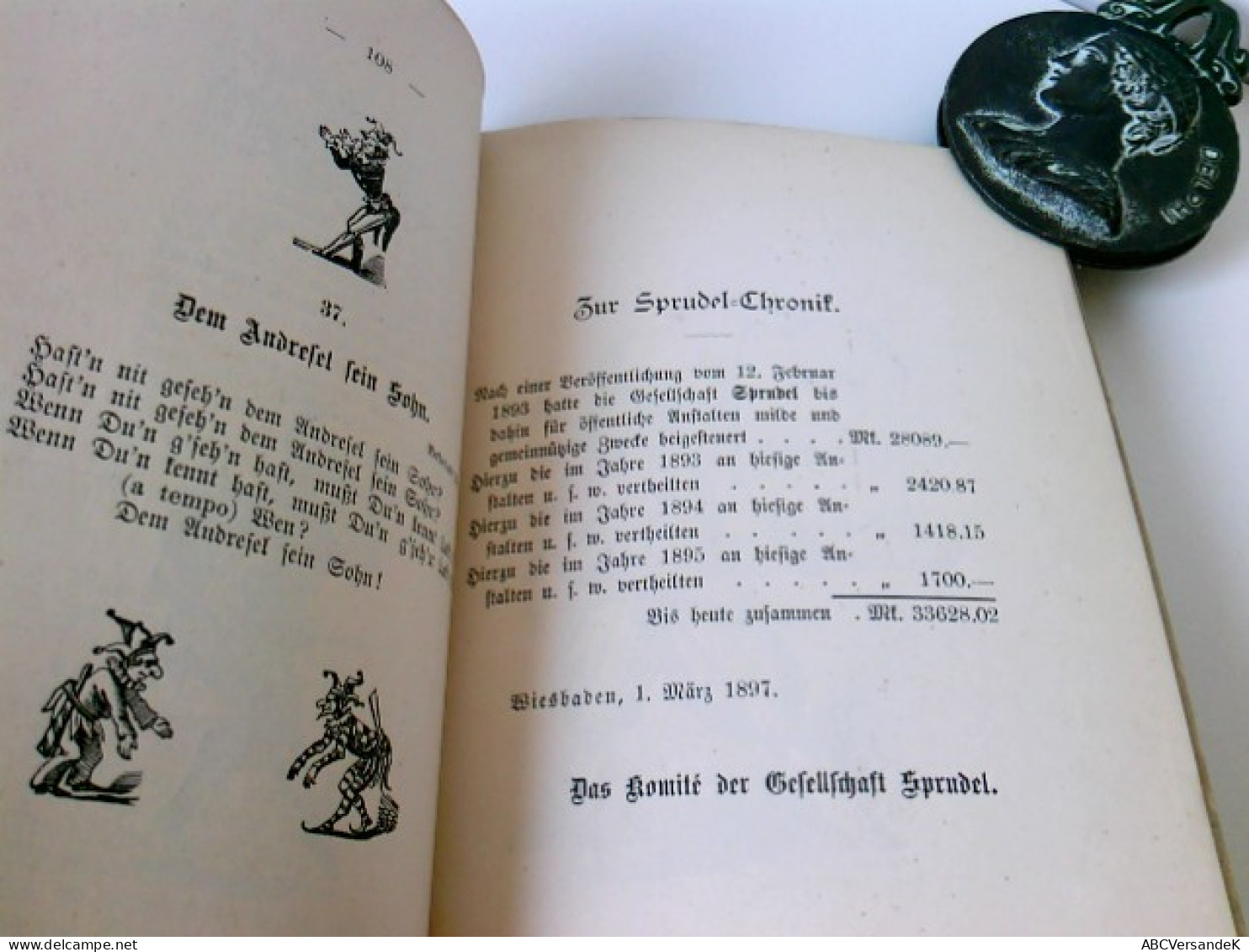 Sprudel Lieder Zur Ersten, Zweiten Und Dritten General Vollversammlung. Montag, Den 18. Januar 1897 - Hesse