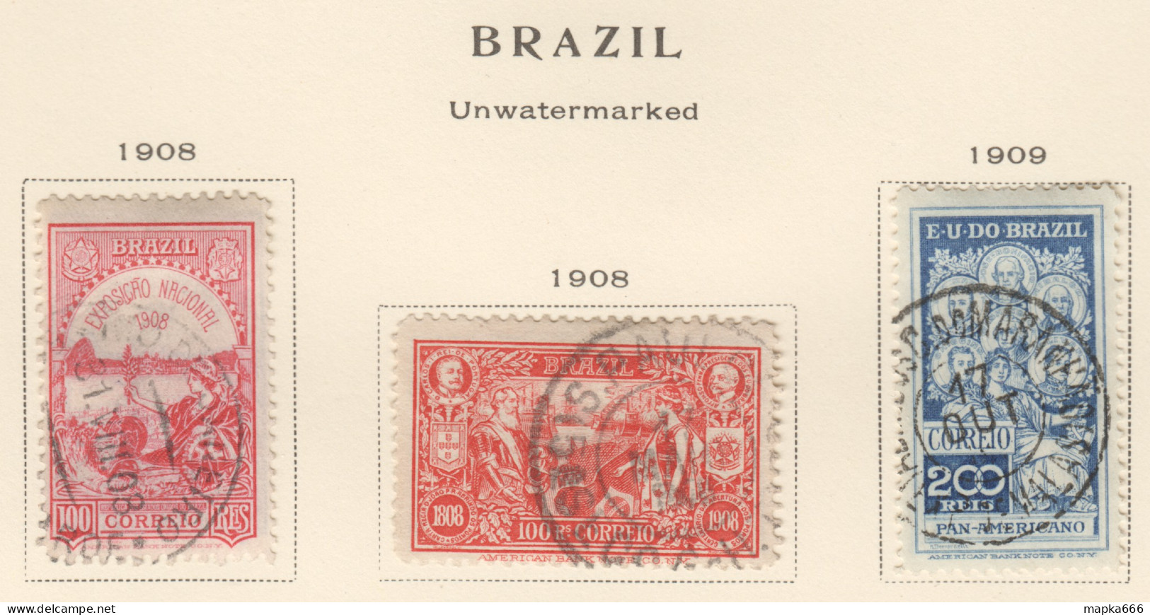 Bra032 1908-9 Brazil Michel #177-9 3St Used - Oblitérés