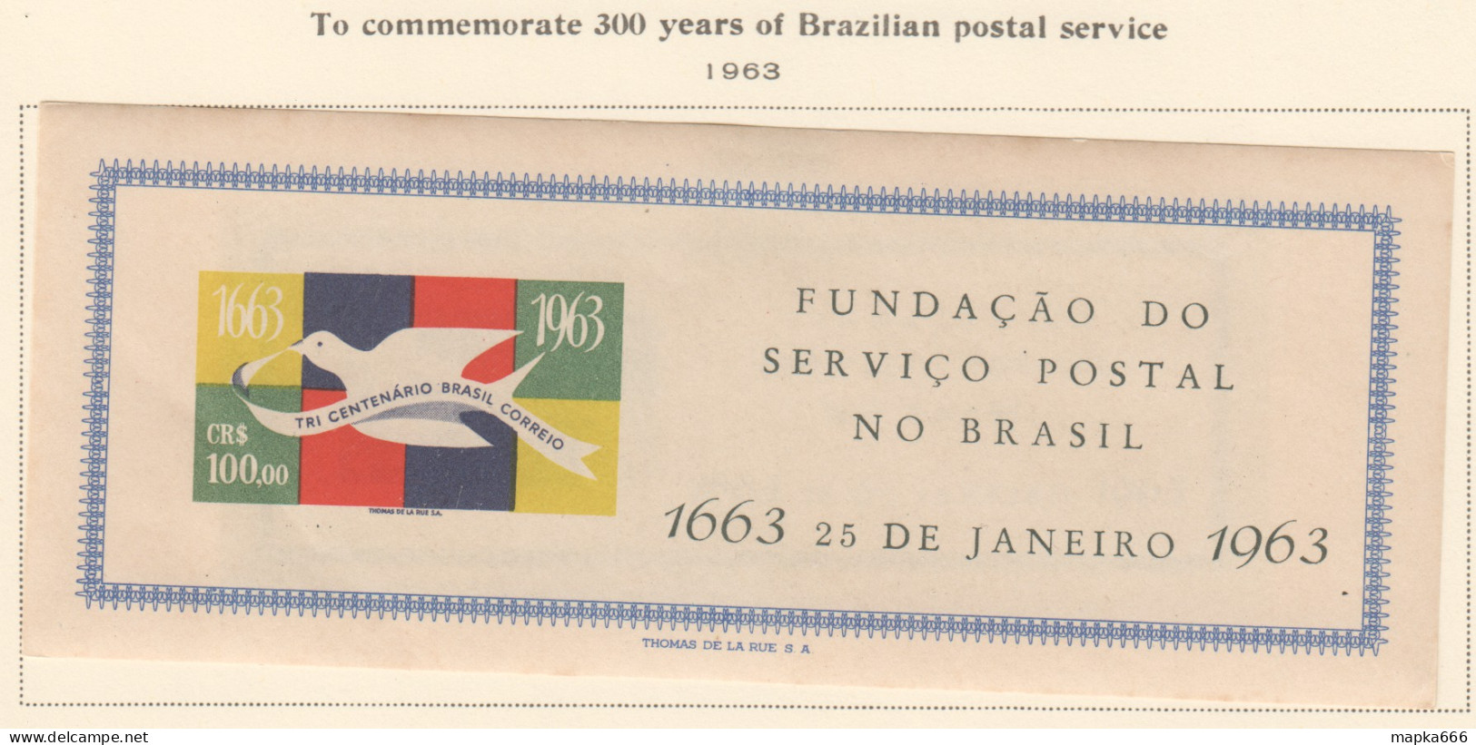 Bra135 1963 Brazil Michel Bl13 1Bl Lh - Used Stamps