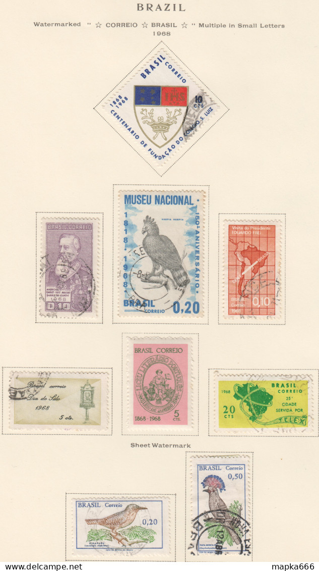 Bra148 1968 Brazil 9St Used - Used Stamps