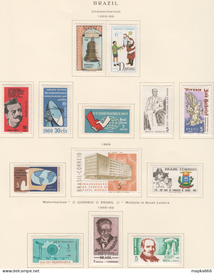 Bra150 1968,9 Brazil 13St Used - Used Stamps