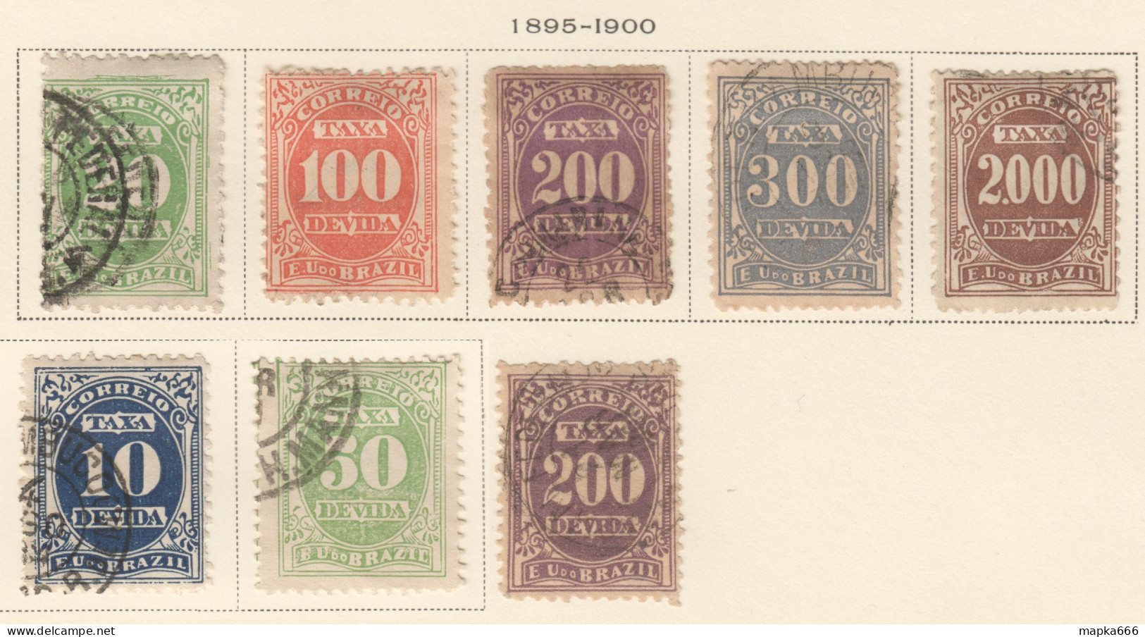 Bra186 1895-1900 Brazil Postage Due Stamps Michel #18-24 35 Euro 1Set+1St Used - Postage Due