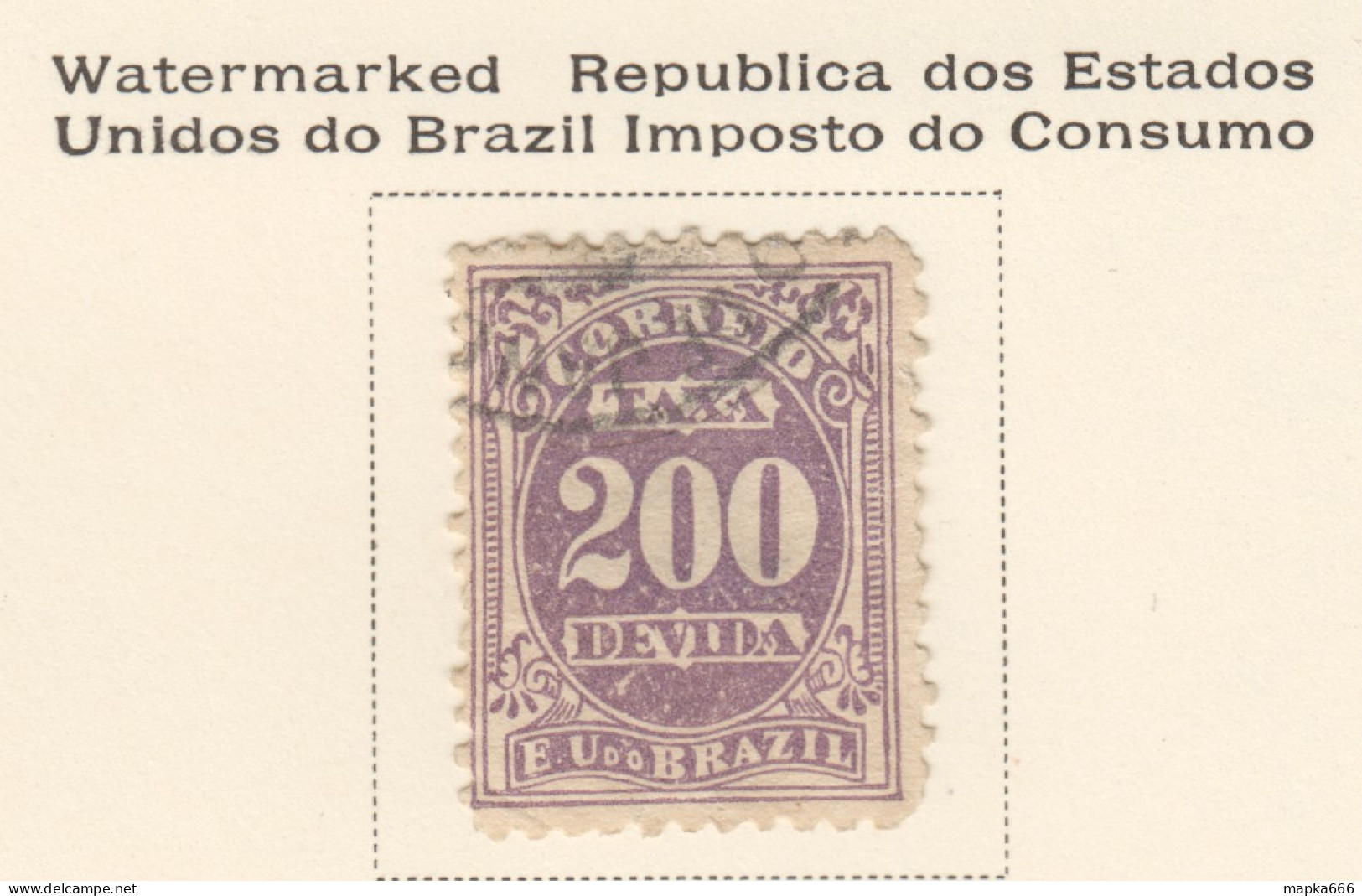 Bra188 1905 Brazil Postage Due Stamps Michel #26,Y 70 Euro 1St Used - Strafport
