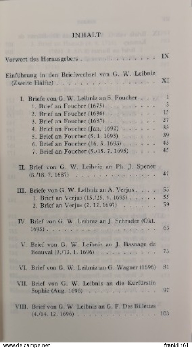 Leibniz, Gottfried Wilhelm. Philosophische Schriften 5.2.  Briefe Von Besonderem Philosophischen Interesse. Di - Philosophie