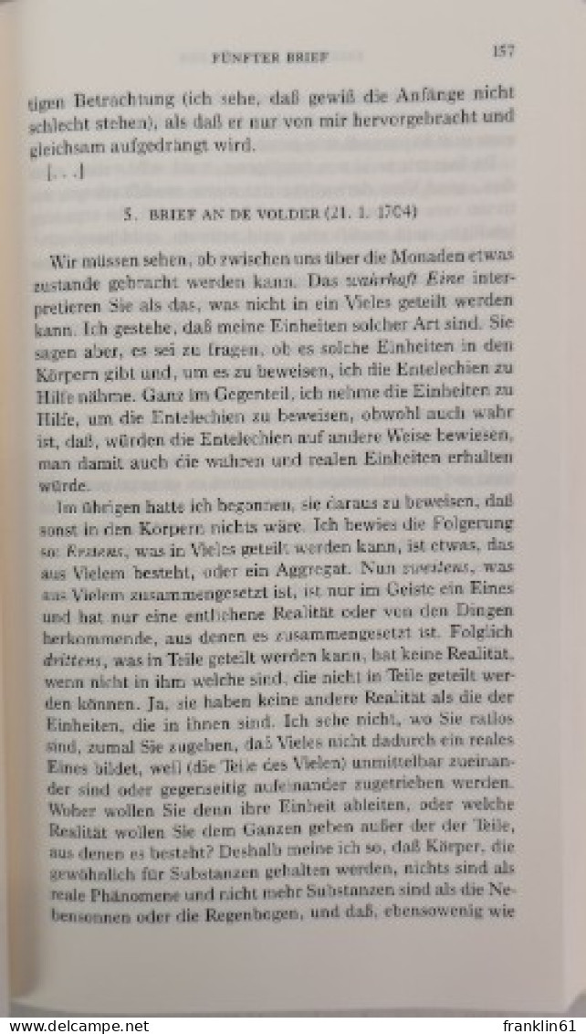 Leibniz, Gottfried Wilhelm. Philosophische Schriften 5.2.  Briefe Von Besonderem Philosophischen Interesse. Di - Philosophy