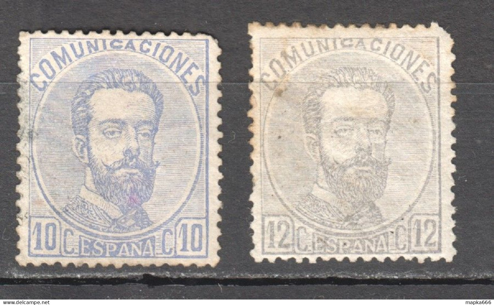 Sp076 1872,1873 Spain King Amadeo I Michel #114,122 21 Euro 2St Lh - Nuevos